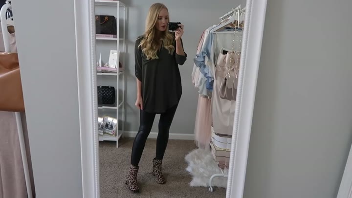 Olive Tunic and Leopard Booties